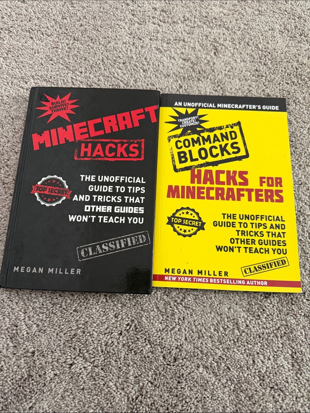Minecraft Hacks Book Set by Megan Miller - Black & Yellow